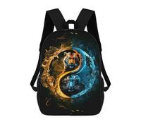 sinyumoney Sac À Dos Scolaire Pour Enfants Imprimé En 3D Tiger Yin And Yang Sac À Dos De Sport Pour Garçons Et Filles, Sac À Dos Tendance 17inch