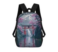 sinyumoney Sac À Dos Scolaire Pour Enfants Imprimé En 3D Torii Gate Fuji Mount Sac À Dos De Sport Pour Garçons Et Filles Sac À Dos Tendance 17inch