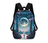sinyumoney Sac À Dos Scolaire Pour Enfants Imprimé En 3D Torii Gate Japan Night Sac À Dos De Sport Pour Garçons Et Filles Sac À Dos Tendance 17inch