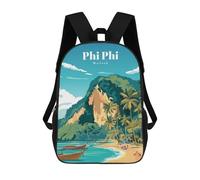 sinyumoney Sac À Dos Scolaire Pour Enfants Imprimé En 3D Travel to Phi Phi Sacs À Dos, Sacs À Dos De Voyage Décontractés, Grand Sac À Dos De Jour Pour Garçons 17inch