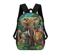 sinyumoney Sac À Dos Scolaire Pour Enfants Imprimé En 3D Tropical Jungle Safari-1, Grande Capacité, Idéal Pour Les Voyages, Les Livres Et L'école.
