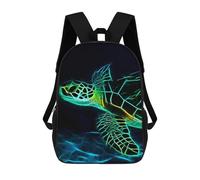 sinyumoney Sac À Dos Scolaire Pour Enfants Imprimé En 3D Turtle Fractal Sac À Dos De Sport Pour Garçons Et Filles Sac À Dos Tendance 17inch