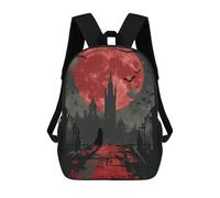 sinyumoney Sac À Dos Scolaire Pour Enfants Imprimé En 3D Vampire Gothic City Spooky Sacs À Dos, Sacs À Dos De Voyage Décontractés, Grand Sac À Dos De Jour Pour Garçons 17inch