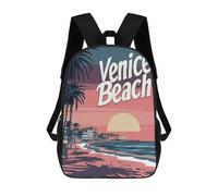sinyumoney Sac À Dos Scolaire Pour Enfants Imprimé En 3D Venice Beach Sunset Sacs À Dos, Sacs À Dos De Voyage Décontractés, Grand Sac À Dos De Jour Pour Garçons 17inch