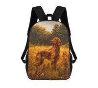 sinyumoney Sac À Dos Scolaire Pour Enfants Imprimé En 3D Vintage Irish Setter Dog Sac À Dos De Sport Pour Garçons Et Filles, Sac À Dos Tendance 17inch