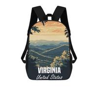 sinyumoney Sac À Dos Scolaire Pour Enfants Imprimé En 3D Virginia Mountain Landscape Sac À Dos De Sport Pour Garçons Et Filles, Sac À Dos Tendance 17inch