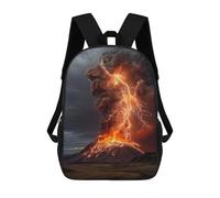 sinyumoney Sac À Dos Scolaire Pour Enfants Imprimé En 3D Volcano Eruption with Lightning Strikes-2, Grande Capacité, Idéal Pour Les Voyages, Les Livres Et L'école.
