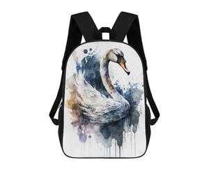 sinyumoney Sac À Dos Scolaire Pour Enfants Imprimé En 3D Watercolor Bird Swan Sacs À Dos, Sacs À Dos De Voyage Décontractés, Grand Sac À Dos De Jour Pour Garçons 17inch