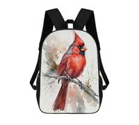 sinyumoney Sac À Dos Scolaire Pour Enfants Imprimé En 3D Watercolor Cardinal Bird Sacs À Dos, Sacs À Dos De Voyage Décontractés, Grand Sac À Dos De Jour Pour Garçons 17inch