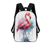 sinyumoney Sac À Dos Scolaire Pour Enfants Imprimé En 3D Watercolor Flamingo Bird Sacs À Dos, Sacs À Dos De Voyage Décontractés, Grand Sac À Dos De Jour Pour Garçons 17inch