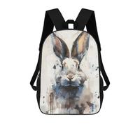 sinyumoney Sac À Dos Scolaire Pour Enfants Imprimé En 3D Watercolor Rabbit Bunny Sacs À Dos, Sacs À Dos De Voyage Décontractés, Grand Sac À Dos De Jour Pour Garçons 17inch