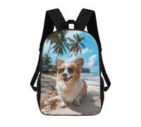 sinyumoney Sac À Dos Scolaire Pour Enfants Imprimé En 3D Welsh Corgi Sunglasses Sacs À Dos, Sacs À Dos De Voyage Décontractés, Grand Sac À Dos De Jour Pour Garçons 17inch
