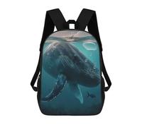 sinyumoney Sac À Dos Scolaire Pour Enfants Imprimé En 3D Whale Animal Sea Sacs À Dos, Sacs À Dos De Voyage Décontractés, Grand Sac À Dos De Jour Pour Garçons 17inch
