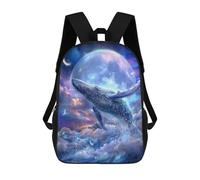 sinyumoney Sac À Dos Scolaire Pour Enfants Imprimé En 3D Whale Dream Clouds Moon, Grande Capacité, Idéal Pour Les Voyages, Les Livres Et L'école.