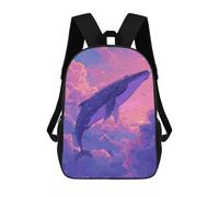 sinyumoney Sac À Dos Scolaire Pour Enfants Imprimé En 3D Whale Flying on Sky Retro Sacs À Dos, Sacs À Dos De Voyage Décontractés, Grand Sac À Dos De Jour Pour Garçons 17inch