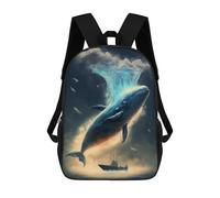 sinyumoney Sac À Dos Scolaire Pour Enfants Imprimé En 3D Whale in Space-1, Grande Capacité, Idéal Pour Les Voyages, Les Livres Et L'école.
