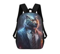 sinyumoney Sac À Dos Scolaire Pour Enfants Imprimé En 3D White Boss Tiger in Suit Sac À Dos De Sport Pour Garçons Et Filles, Sac À Dos Tendance 17inch