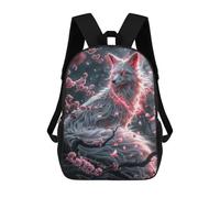 sinyumoney Sac À Dos Scolaire Pour Enfants Imprimé En 3D White Kitsune Fox Sac À Dos De Sport Pour Garçons Et Filles Sac À Dos Tendance 17inch