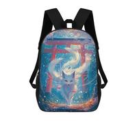 sinyumoney Sac À Dos Scolaire Pour Enfants Imprimé En 3D White Kitsune Fox Spirit Sac À Dos De Sport Pour Garçons Et Filles, Sac À Dos Tendance 17inch