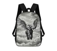 sinyumoney Sac À Dos Scolaire Pour Enfants Imprimé En 3D Winged Elephant in Cloudy Sky Sacs À Dos, Sacs À Dos De Voyage Décontractés, Grand Sac À Dos De Jour Pour Garçons 17inch