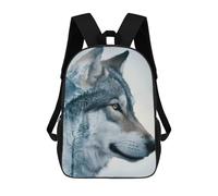 sinyumoney Sac À Dos Scolaire Pour Enfants Imprimé En 3D Wolf Husky Dog Sac À Dos De Sport Pour Garçons Et Filles Sac À Dos Tendance 17inch