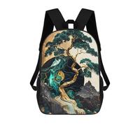 sinyumoney Sac À Dos Scolaire Pour Enfants Imprimé En 3D Yin And Yang Bonsai Tree Sac À Dos De Sport Pour Garçons Et Filles, Sac À Dos Tendance 17inch