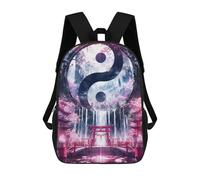 sinyumoney Sac À Dos Scolaire Pour Enfants Imprimé En 3D Yin And Yang Torii Gate Sac À Dos De Sport Pour Garçons Et Filles, Sac À Dos Tendance 17inch