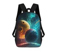 sinyumoney Sac À Dos Scolaire Pour Enfants Imprimé En 3D Yin-Yang Planets in Space Sacs À Dos, Sacs À Dos De Voyage Décontractés, Grand Sac À Dos De Jour Pour Garçons 17inch