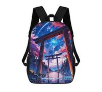 sinyumoney Sac À Dos Scolaire Pour Enfants Japanese Torii Gate Space Landscape Sac À Dos Tendance Pour Adolescents, Sac À Dos Décontracté Pour Garçons Et Filles, Sac D'école Imprimé En 3D 17inch