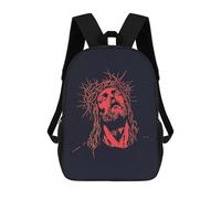sinyumoney Sac À Dos Scolaire Pour Enfants Jesus Christ Crown of Thorns Sac À Dos Scolaire Pour Enfants, Style Décontracté Et Tendance, Imprimé En 3D, Amusant Et Original 17inch