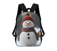 sinyumoney Sac À Dos Scolaire Pour Enfants Knitted Snowman in Winter Christmas Sac À Dos Scolaire Pour Enfants, Style Décontracté Et Tendance, Imprimé En 3D, Amusant Et Original 17inch
