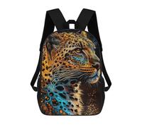 sinyumoney Sac À Dos Scolaire Pour Enfants Leopard in Abstract Colors Sac À Dos Scolaire Tendance Sac À Dos De Voyage Unisexe Tendance Sac À Dos 3D Cool 17inch