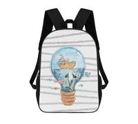sinyumoney Sac À Dos Scolaire Pour Enfants Light Bulb Ocean Szene Sac À Dos Décontracté Pour Les Voyages, Imprimé En 3D, Pour Garçons Et Filles, Grande Capacité 17inch