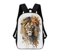 sinyumoney Sac À Dos Scolaire Pour Enfants Lion Face Sac À Dos Tendance Pour Adolescents, Sac À Dos Décontracté Pour Garçons Et Filles, Sac D'école Imprimé En 3D 17inch