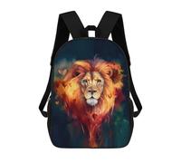 sinyumoney Sac À Dos Scolaire Pour Enfants Lion Face WaterColor Sac À Dos Tendance Pour Adolescents, Sac À Dos Décontracté Pour Garçons Et Filles, Sac D'école Imprimé En 3D 17inch