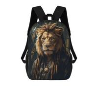 sinyumoney Sac À Dos Scolaire Pour Enfants Lion Rasta Jamaica Sac À Dos Décontracté Pour Les Voyages, Imprimé En 3D, Pour Garçons Et Filles, Grande Capacité 17inch