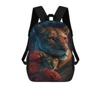 sinyumoney Sac À Dos Scolaire Pour Enfants Lionesses in Cosmic Harmony Sac À Dos Scolaire Tendance Sac À Dos De Voyage Unisexe Tendance Sac À Dos 3D Cool 17inch