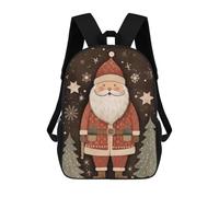 sinyumoney Sac À Dos Scolaire Pour Enfants Lovely Santa Claus Xmas Sac À Dos Décontracté Pour Les Voyages, Imprimé En 3D, Pour Garçons Et Filles, Grande Capacité 17inch