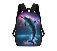 sinyumoney Sac À Dos Scolaire Pour Enfants Magical Dauphin Space Sac À Dos Scolaire Tendance Sac À Dos De Voyage Unisexe Tendance Sac À Dos 3D Cool 17inch