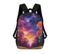 sinyumoney Sac À Dos Scolaire Pour Enfants Magical Forest Sky Sac À Dos Scolaire Pour Enfants, Style Décontracté Et Tendance, Imprimé En 3D, Amusant Et Original 17inch