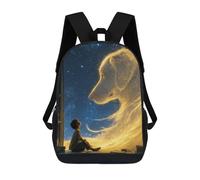 sinyumoney Sac À Dos Scolaire Pour Enfants Magical Night Sky Adventure Sac À Dos Scolaire Tendance Sac À Dos De Voyage Unisexe Tendance Sac À Dos 3D Cool 17inch