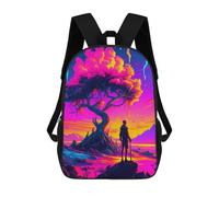 sinyumoney Sac À Dos Scolaire Pour Enfants Magical Sunset with Tree Sac À Dos Scolaire Tendance Sac À Dos De Voyage Unisexe Tendance Sac À Dos 3D Cool 17inch