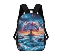 sinyumoney Sac À Dos Scolaire Pour Enfants Magical Tree Space Sac À Dos Décontracté Pour Les Voyages, Imprimé En 3D, Pour Garçons Et Filles, Grande Capacité 17inch