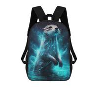 sinyumoney Sac À Dos Scolaire Pour Enfants Magical Water Otter Sac À Dos Scolaire Pour Enfants, Style Décontracté Et Tendance, Imprimé En 3D, Amusant Et Original 17inch