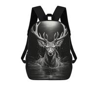 sinyumoney Sac À Dos Scolaire Pour Enfants Majestic Deer in Moonlight Sac À Dos Scolaire Pour Enfants, Style Décontracté Et Tendance, Imprimé En 3D, Amusant Et Original 17inch