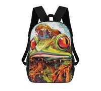 sinyumoney Sac À Dos Scolaire Pour Enfants Melting Frog Surreal Artwork Sac À Dos Scolaire Tendance Sac À Dos De Voyage Unisexe Tendance Sac À Dos 3D Cool 17inch