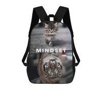 sinyumoney Sac À Dos Scolaire Pour Enfants Mindset From Kitten to Tiger Sac À Dos Scolaire Pour Enfants, Style Décontracté Et Tendance, Imprimé En 3D, Amusant Et Original 17inch