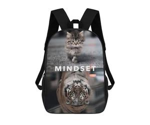 sinyumoney Sac À Dos Scolaire Pour Enfants Mindset From Kitten to Tiger Sac À Dos Scolaire Pour Enfants, Style Décontracté Et Tendance, Imprimé En 3D, Amusant Et Original 17inch