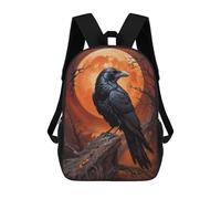 sinyumoney Sac À Dos Scolaire Pour Enfants Moonlit Raven Sac À Dos Décontracté Pour Les Voyages, Imprimé En 3D, Pour Garçons Et Filles, Grande Capacité 17inch