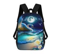 sinyumoney Sac À Dos Scolaire Pour Enfants Moonlit Swan Serenity Sac À Dos Scolaire Tendance Sac À Dos De Voyage Unisexe Tendance Sac À Dos 3D Cool 17inch